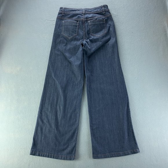 **SOLD**Y2K Tristan Womens Jeans 4 x 30.5 Wide Leg Mid Rise Thick Stitching - Picture 4 of 12